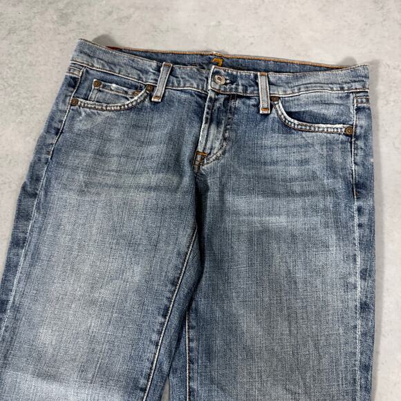 7 For All Mankind Dojo Bootcut Jeans Medium Wash - Size: 28 (31") - Picture 3 of 12